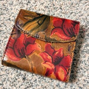 Patricia Nash Floral Reiti Wallet Italian Leather Coin Card Cash Holder